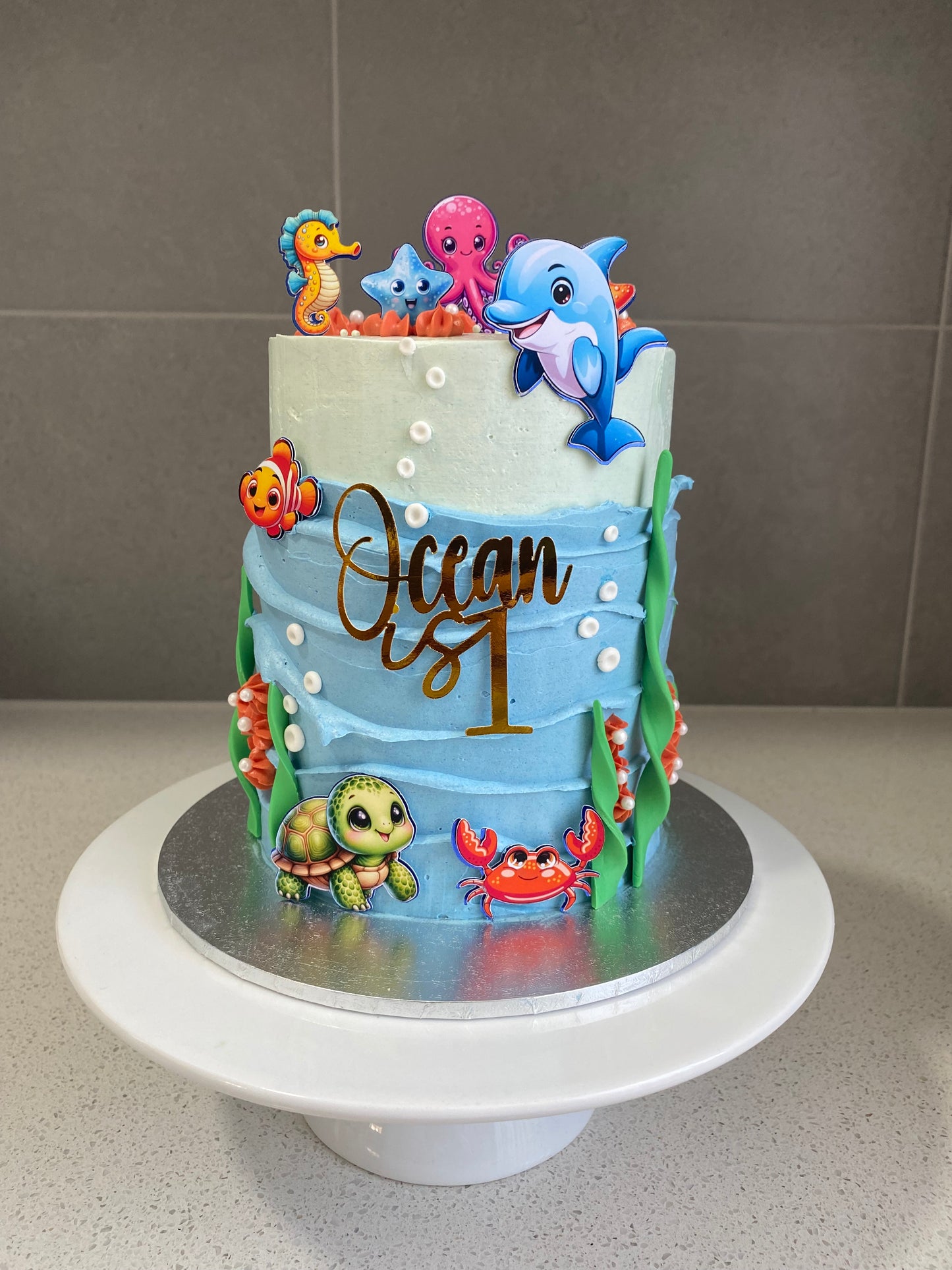 fish cake, animals in sea cake