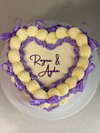 Cream and Purple Vintage Cake