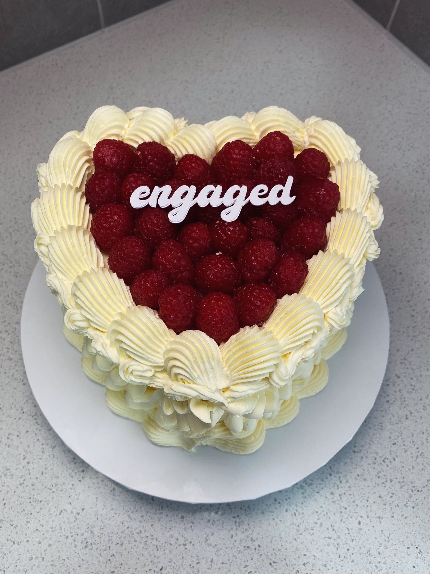 Heart Vintage with Raspberries on top