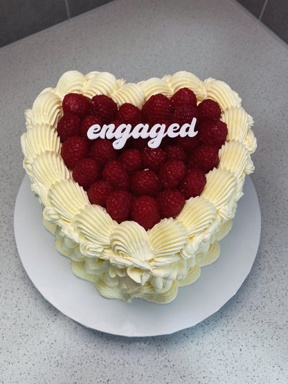 Heart Vintage with Raspberries on top
