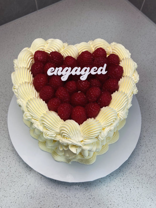 Heart Vintage with Raspberries on top