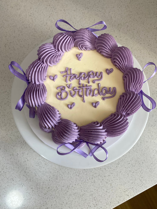 Purple Vintage with Heart Piping