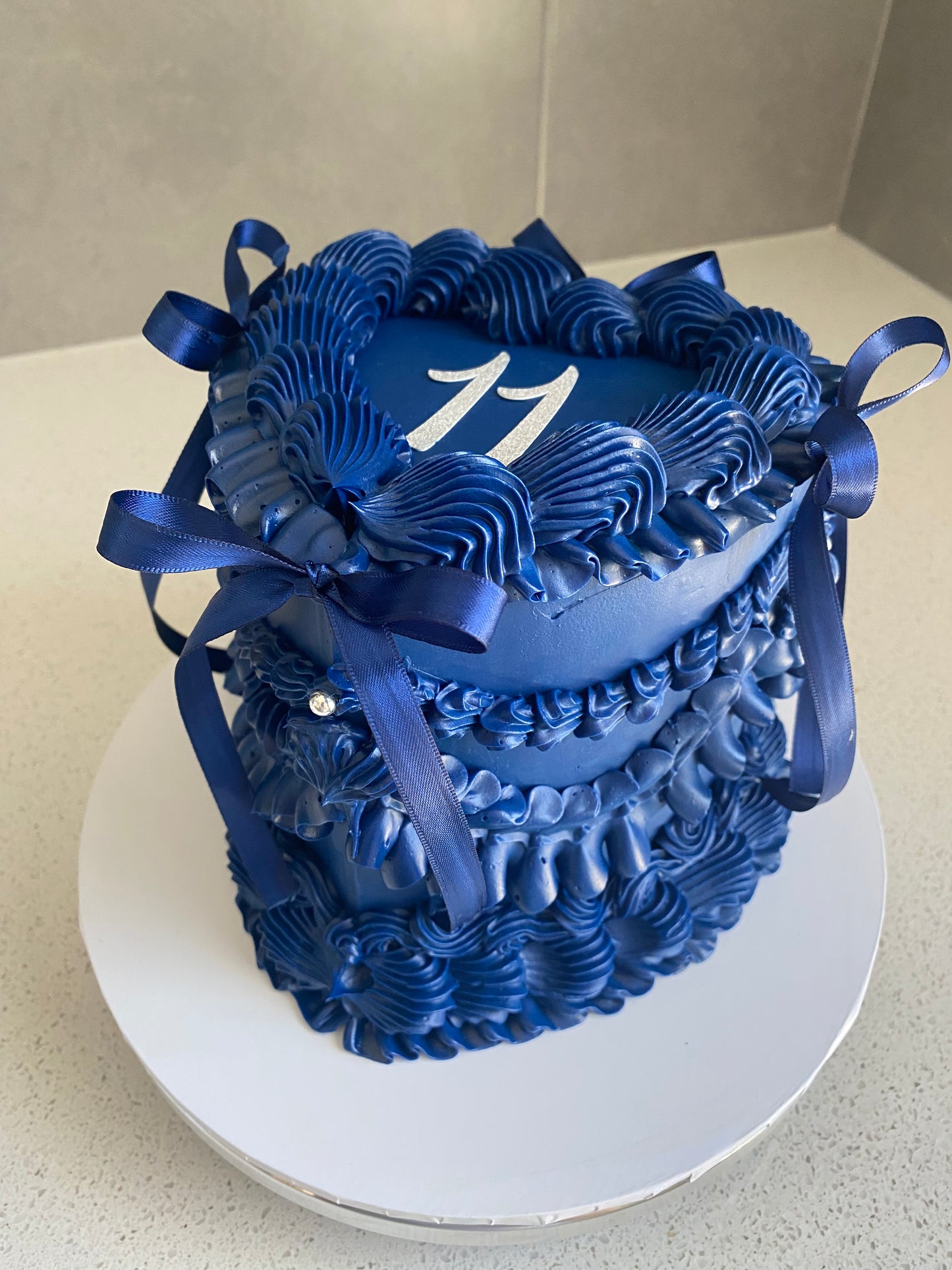 Navy blue cake