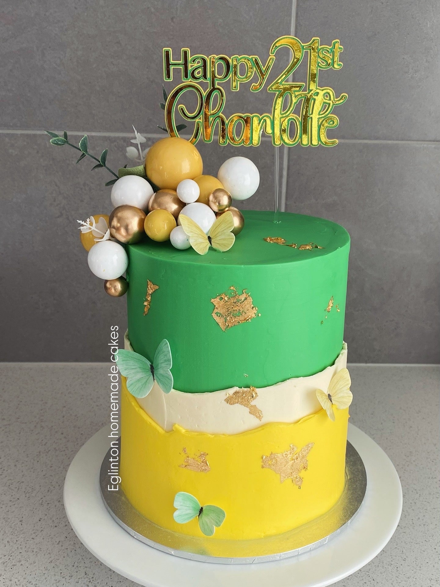 green yellow and white cake, theme cake, custom your cake